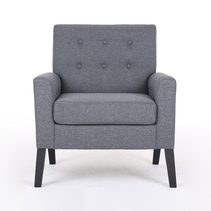 Fabric Accent Chair for Living Room, Bedroom Button Tufted Upholstered Comfy Reading Accent Chairs Sofa (Grey) - Urban Living Furniture (Los Angeles, CA)