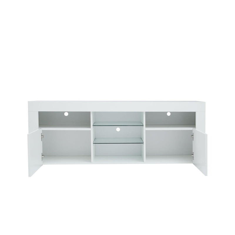 145Modern 57" TV Stand Matte Body High Gloss Fronts with 16 Color LEDs - Urban Living Furniture (Los Angeles, CA)