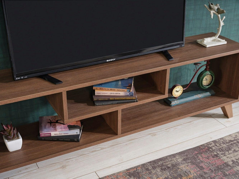 Parma Mid CenturyModern Tv Stand Open Shelving Entertainment Centre 67 inch Tv Unit, Walnut - Urban Living Furniture (Los Angeles, CA)