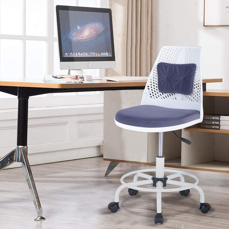 Home Office Desk Chair,Drafting Chair,Height Adjustable Rolling Chair, Armless CuteModern Task Chair for Make Up and Teens Homework,Purple - Urban Living Furniture (Los Angeles, CA)