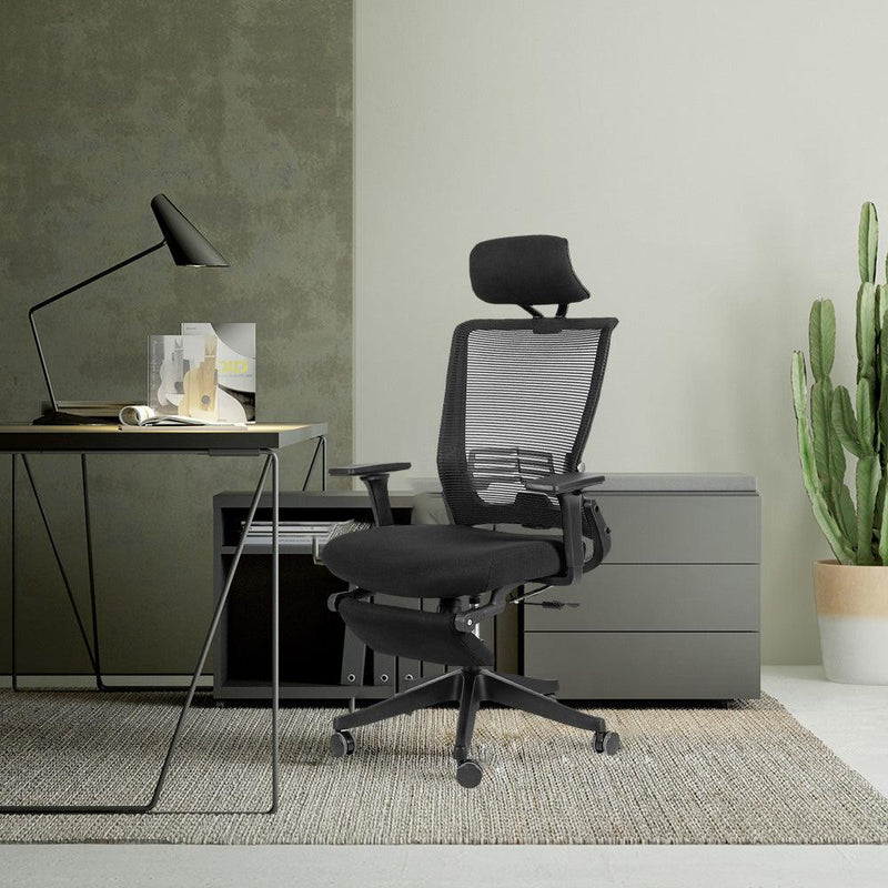 High Back Office Chair with 2d armrest and foot rest, tilt function max 128°,Black - Urban Living Furniture (Los Angeles, CA)