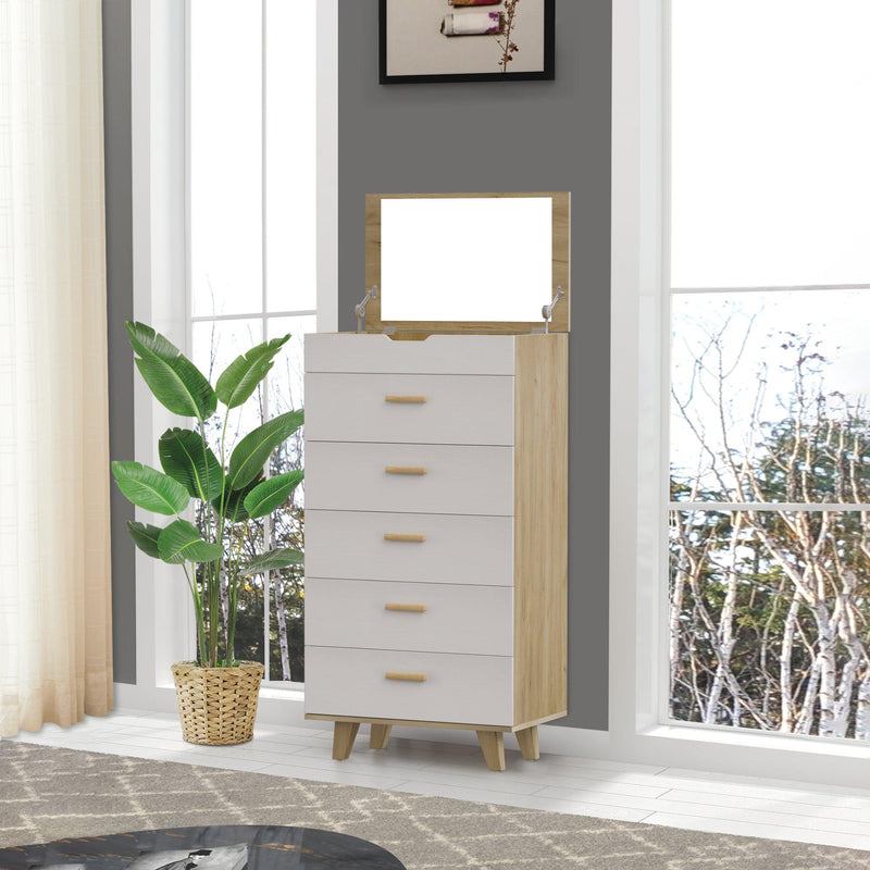 DRAWER CABINET，BAR CABINET, Sideboard，storge cabinet, solid wood handles and foot stand,Open the cover plate, with makeup mirror，Can be placed in the living room, bedroom, cloakroom and other places - Urban Living Furniture (Los Angeles, CA)