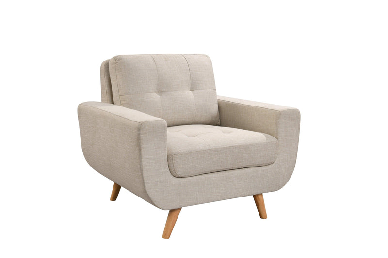 41”Linen Fabric Accent Chair, Mid CenturyModern Armchair for Living Room, Bedroom Button Tufted Upholstered Comfy Reading Accent Sofa Chairs, Beige - Urban Living Furniture (Los Angeles, CA)