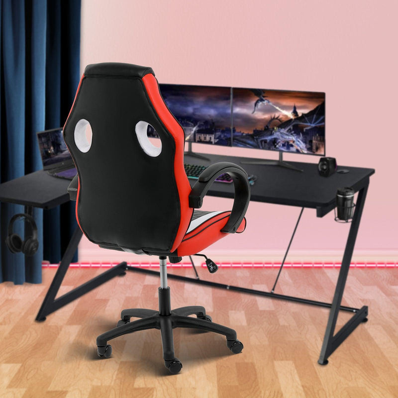 Gaming Office High Back Computer Ergonomic Adjustable Swivel Chair, Black/White/Red - Urban Living Furniture (Los Angeles, CA)