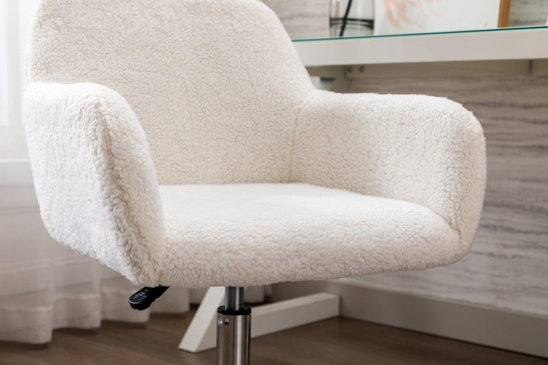 Faux Fur Home Office Chair,Fluffy Fuzzy Comfortable Makeup Vanity Chair ,Swivel Desk Chair Height Adjustable Dressing Chair for Bedroom - Urban Living Furniture (Los Angeles, CA)