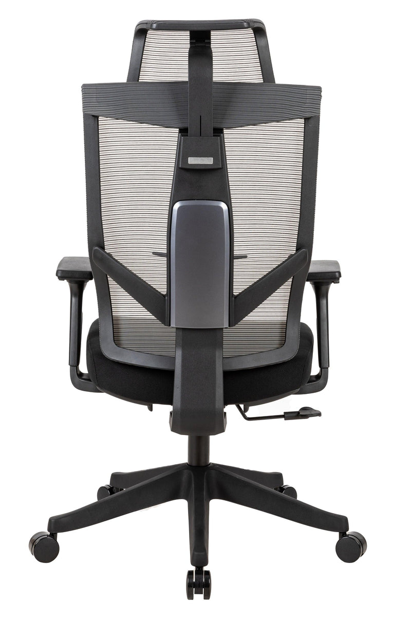 Excustive office chair with headrest and 2D armrest, chase back function with 7 gears adjustment, tilt function max 128°,300lbs,Black mesh imported from Germany, BIFMA CERTIFICATED