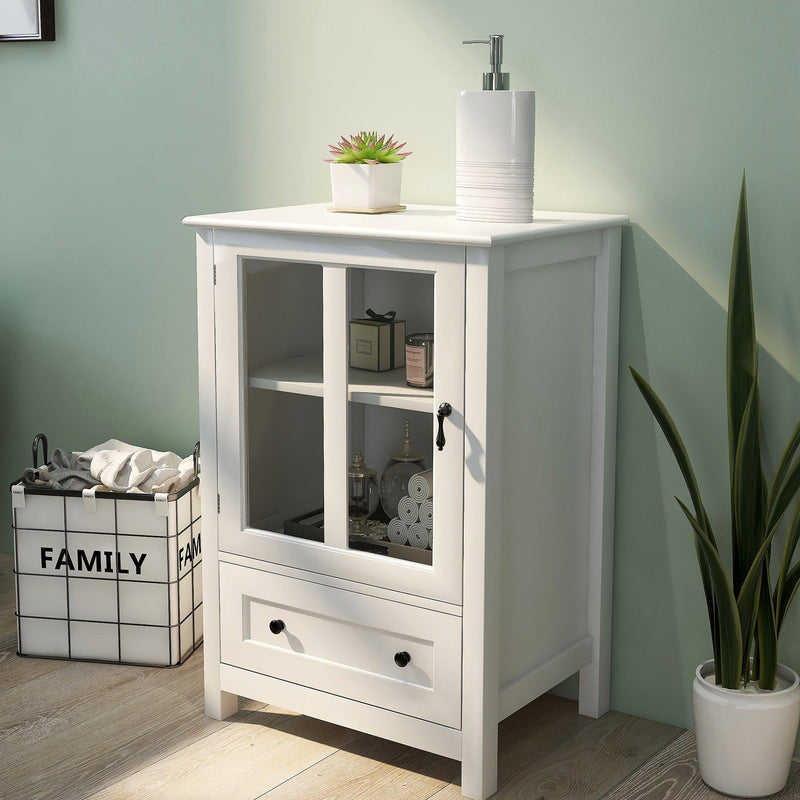 BuffetStorage cabinet with single glass doors and unique bell handle - Urban Living Furniture (Los Angeles, CA)