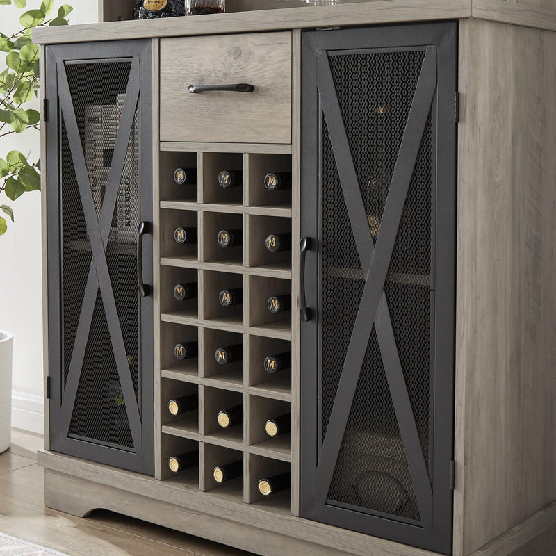 Wine cabinet （Grey，35.41’’W*13.39’’D*47.44’’H） - Urban Living Furniture (Los Angeles, CA)