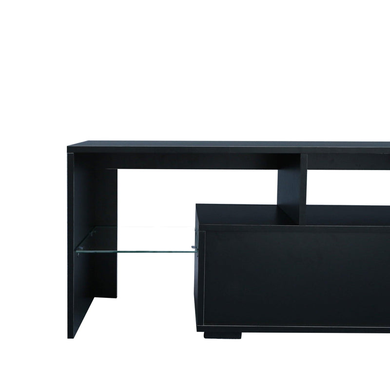 Modern Black TV Stand, 20 Colors LED TV Stand w/Remote Control Lights - Urban Living Furniture (Los Angeles, CA)