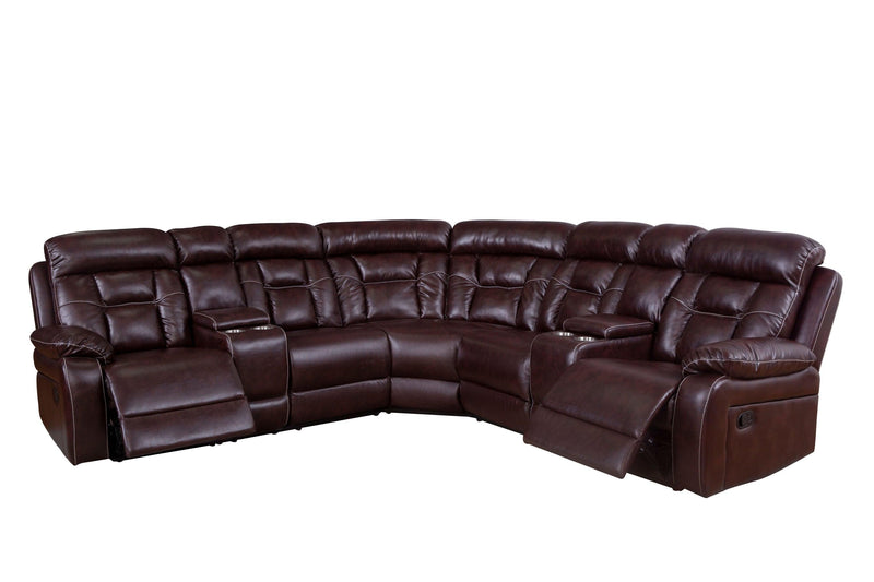 Sectional Sofa with Manual Reclining Brown - Urban Living Furniture (Los Angeles, CA)