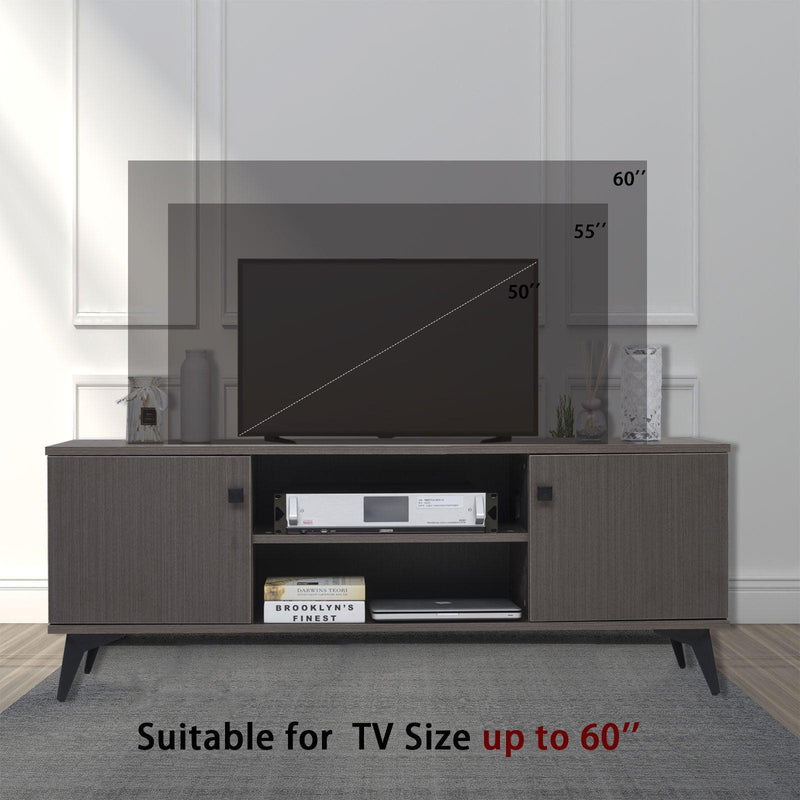 Mid-CenturyModern TV Stand for up to 58 inch TV Television Stands with Cabinet WoodStorage TV Console Table, Retro Media Entertainment Center for Living Room, Rustic Brown - Urban Living Furniture (Los Angeles, CA)