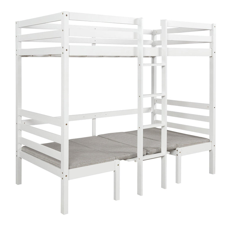 Functional Loft Bed (turn into upper bed and down desk，cushion sets are free),Twin Size,White - Urban Living Furniture (Los Angeles, CA)