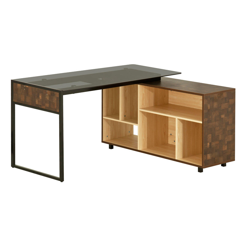 Techni Mobili L-Shape Corner Desk with MultipleStorage, Oak - Urban Living Furniture (Los Angeles, CA)