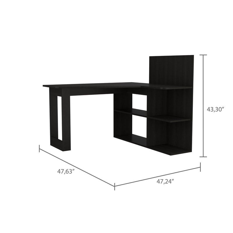 Fairfield 4-Shelf L-Shaped Computer Desk Black Wengue - Urban Living Furniture (Los Angeles, CA)