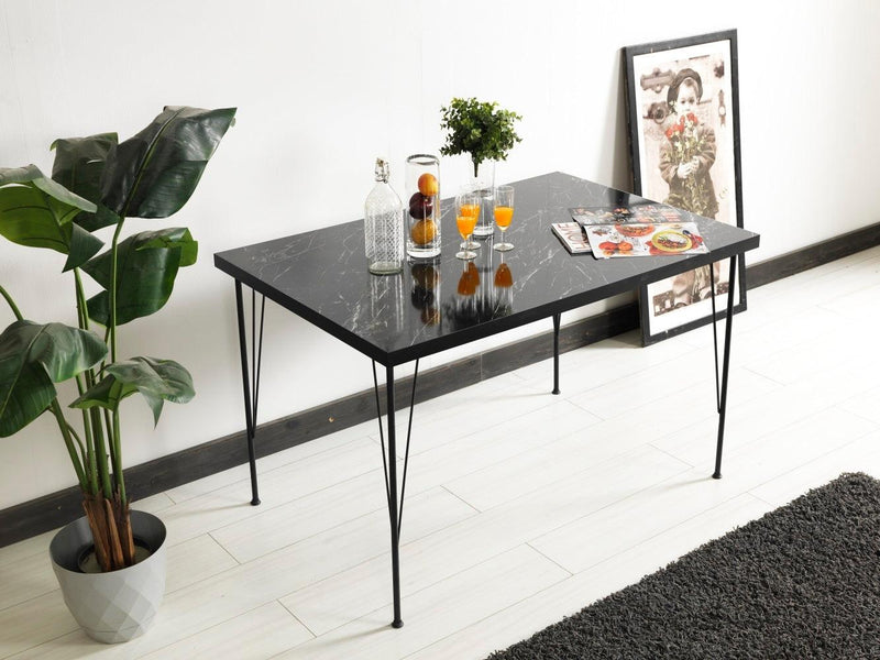 Furnish Home Store Soler 4 Metal Legs 47" Wooden Top Writing and Computer  Desk for Home Office, Marble Black - Urban Living Furniture (Los Angeles, CA)