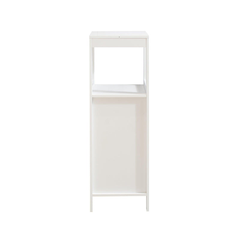 White Floor Cabinet with 2 Drawer WoodenStorage Cabinet Multifunctional BathroomStorage Organizer Rack Stand