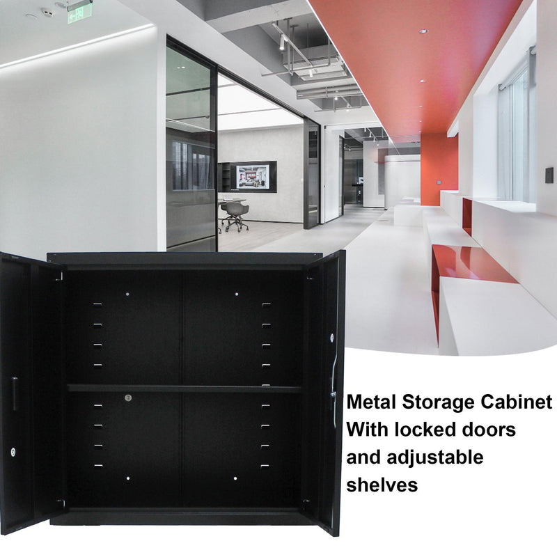 MetalStorage Cabinet with Locking Doors and One  Adjustable Shelves - Urban Living Furniture (Los Angeles, CA)