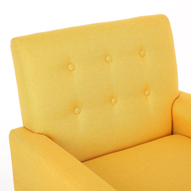 Fabric Accent Chair for Living Room, Bedroom Button Tufted Upholstered Comfy Reading Accent Chairs Sofa (Yellow) - Urban Living Furniture (Los Angeles, CA)