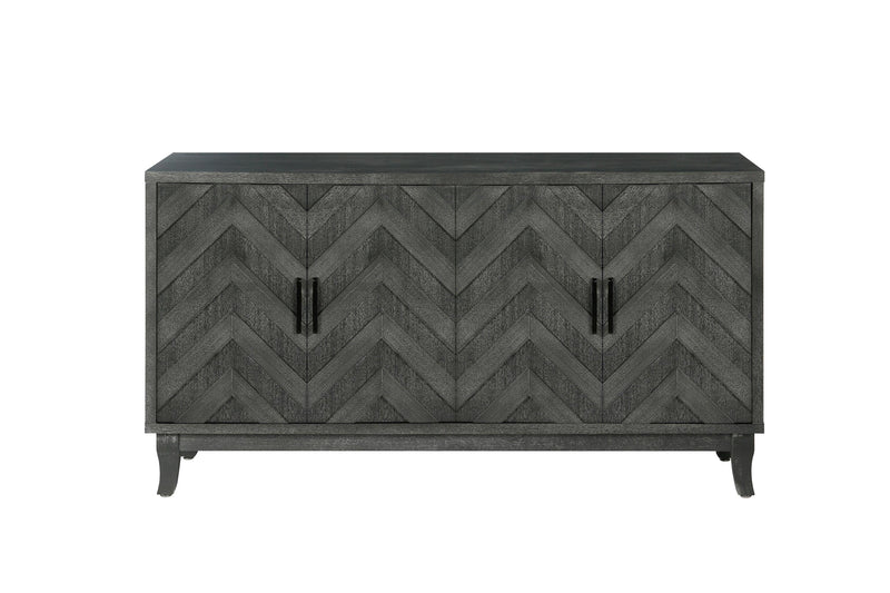 AccentStorage  4 Door Wooden Cabinets,Antique Dark Grey Colour  Wood Cabinet Vintage Style Sideboard for Living Room Dining Room Bedroom - Urban Living Furniture (Los Angeles, CA)