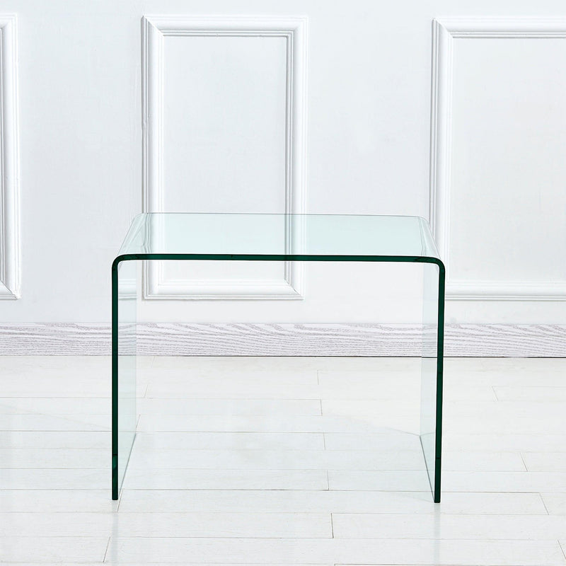 Small Clear Glass Side & End Table, Tempered Glass End Table Small Coffee Table - Urban Living Furniture (Los Angeles, CA)