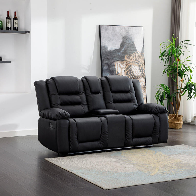 Home Theater Seating Manual Recliner, PU Leather Reclining Loveseat for Living Room - Urban Living Furniture (Los Angeles, CA)