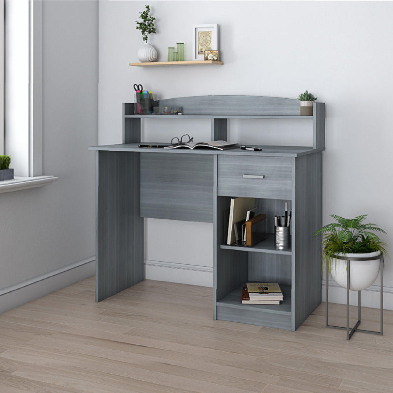 Techni MobiliModern Office Desk with Hutch, Grey - Urban Living Furniture (Los Angeles, CA)