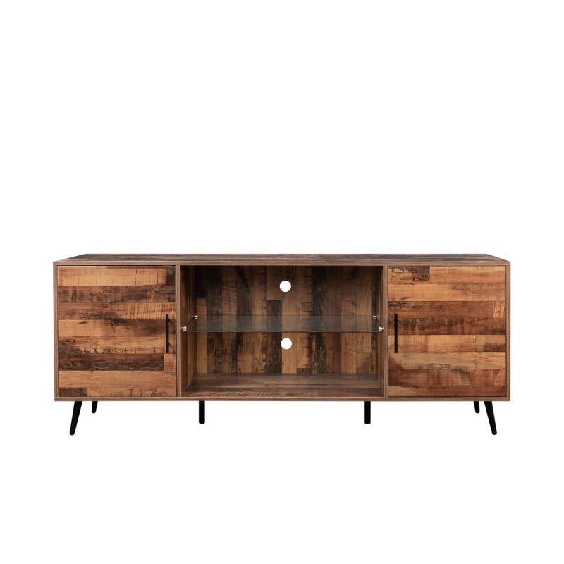 TV Stand Mid-Century WoodModern Entertainment Center AdjustableStorage Cabinet TV Console for Living Room