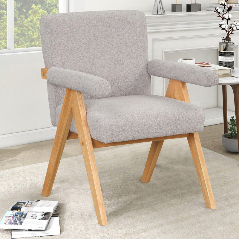 Modern Arm Chair Set of 2,Chair set with Solid Wood Frame, Altay Velvet Upholstered Accent chairs with arm pads for Living Room Bedroom Apartment, Gray - Urban Living Furniture (Los Angeles, CA)