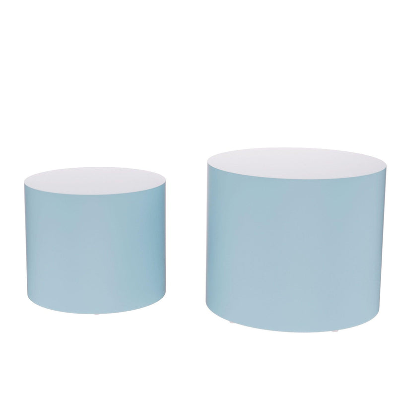 Nesting table set of 2 MDF Side Table Round Shape Blue - Urban Living Furniture (Los Angeles, CA)