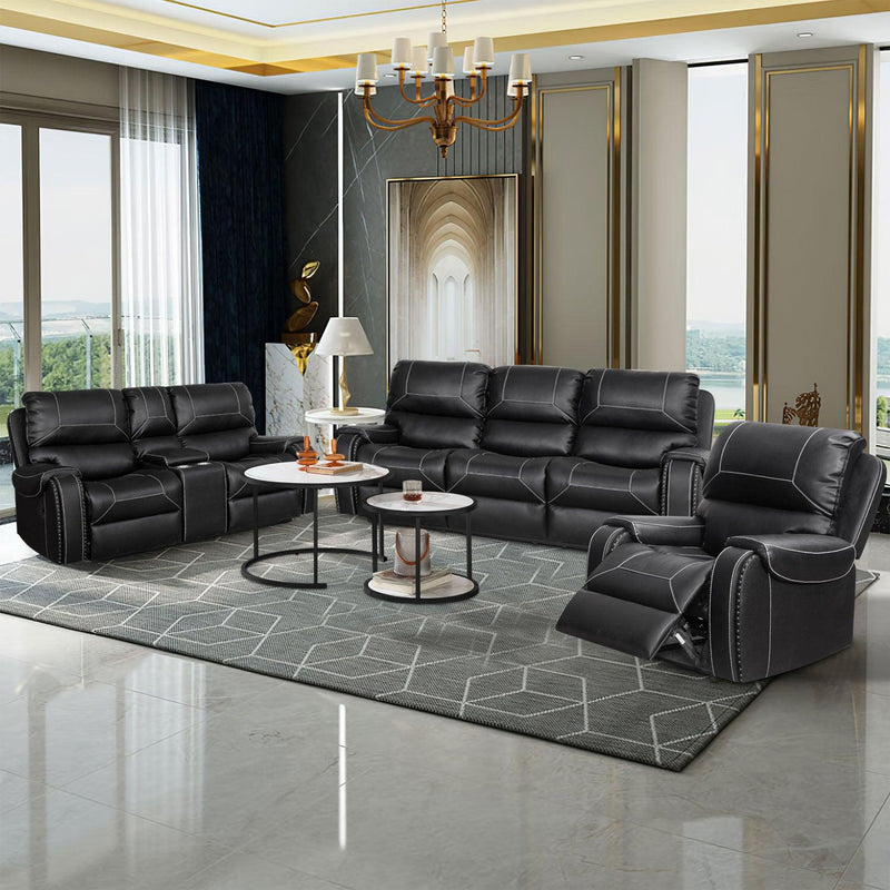 Faux Leather Reclining Sofa Couch Single Chair for Living Room Black - Urban Living Furniture (Los Angeles, CA)