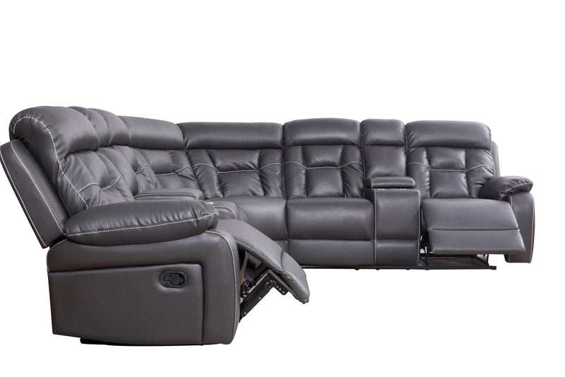 Faux Leather Reclining Sofa Grey - Urban Living Furniture (Los Angeles, CA)