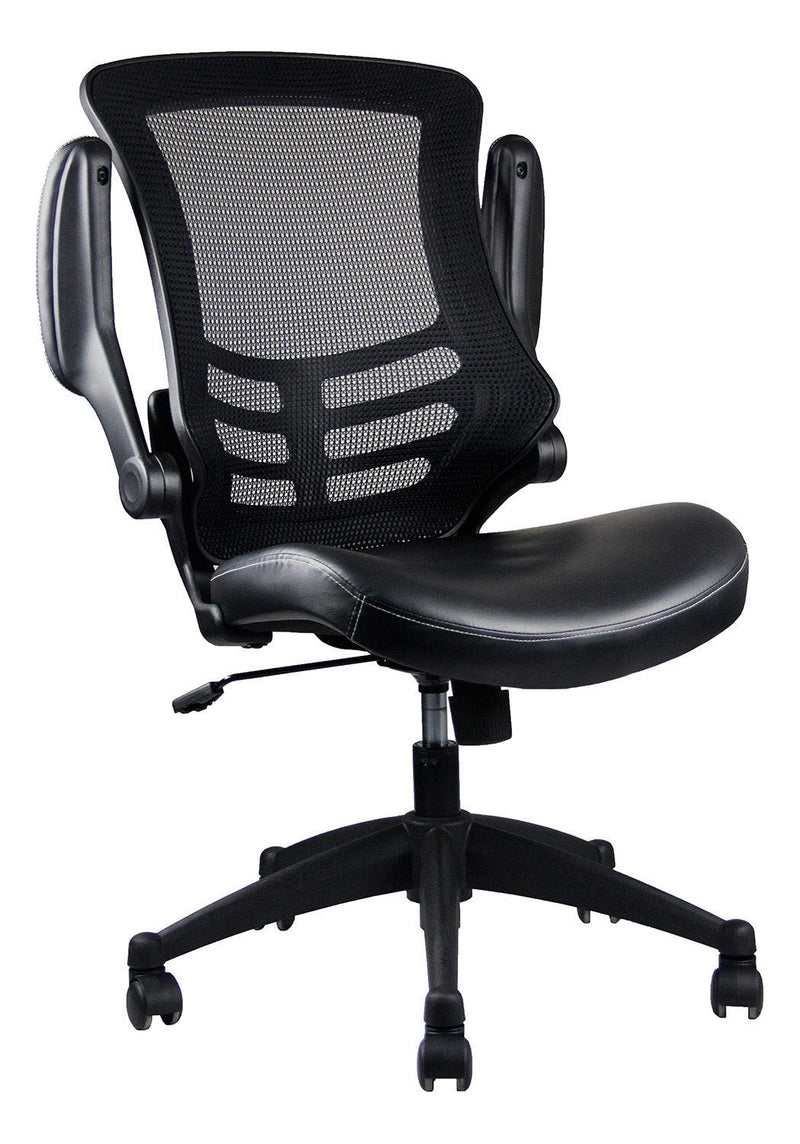 Techni Mobili Stylish Mid-Back Mesh Office Chair with Adjustable Arms, Black - Urban Living Furniture (Los Angeles, CA)