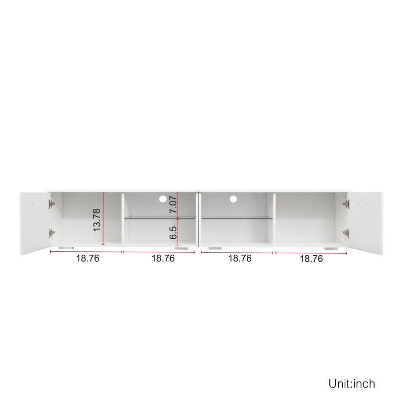 TV cabinet with LED light, white TV cabinet - Urban Living Furniture (Los Angeles, CA)