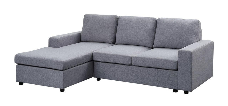 Newlyn Light Gray Linen Reversible Sectional Sofa Chaise - Urban Living Furniture (Los Angeles, CA)