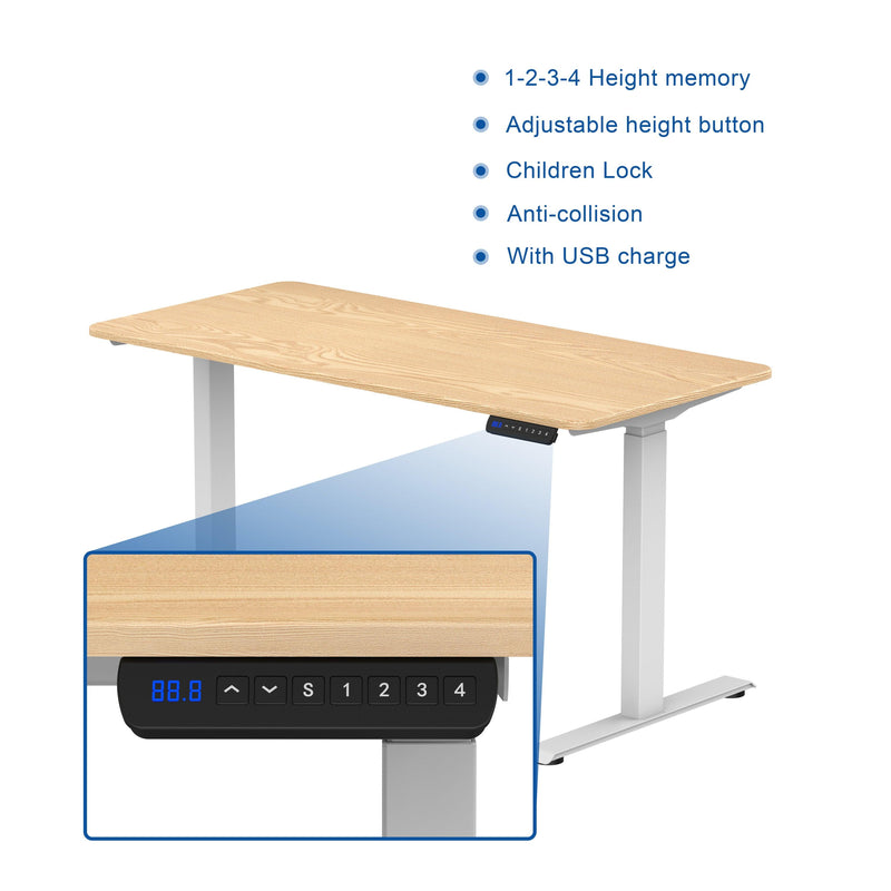 Ergonomic Standing Desk Base Workstation Frame Only，silver grey