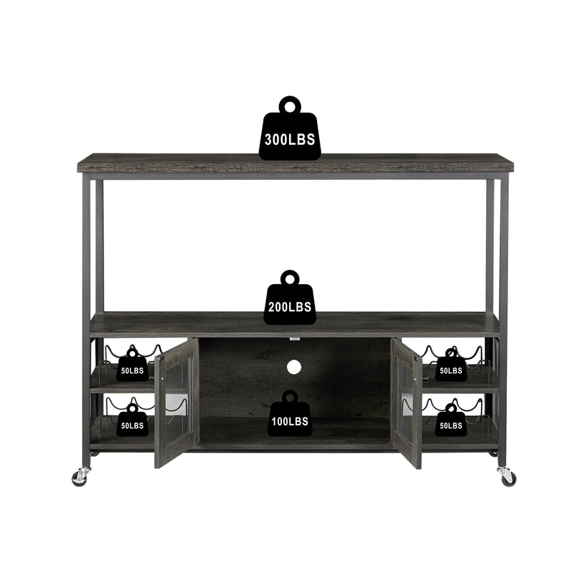 Wine shelf table,Modern wine bar cabinet, console table, bar table, TV cabinet, sideboard withStorage compartment, can be used in living room, dining room, kitchen, entryway, hallway.Dark Grey. - Urban Living Furniture (Los Angeles, CA)