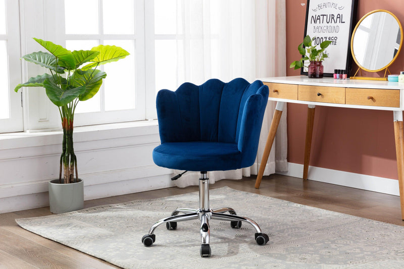 Swivel Shell Chair for Living Room/Bed Room,Modern Leisure office Chair  Blue