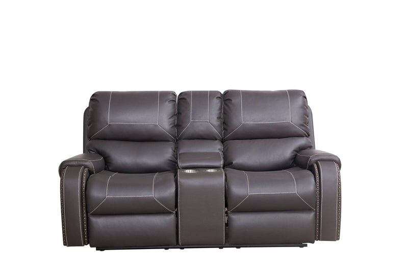 Faux Leather Reclining Sofa Couch Loveseat Sofa for Living Room Grey - Urban Living Furniture (Los Angeles, CA)