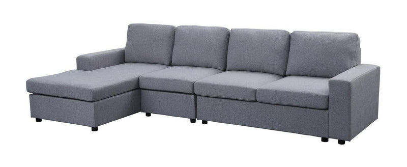 Bailey Light Gray Linen Reversible Modular Sectional Sofa Chaise - Urban Living Furniture (Los Angeles, CA)