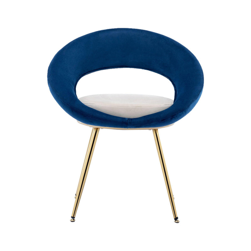 Navy Blue VelvetModern accent/Conversation Lounge Chair With Gold Plated Legs, unique appearance，Suitable For Office, Lounge, Living Room，set of 2 - Urban Living Furniture (Los Angeles, CA)