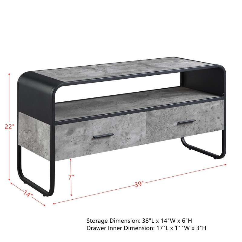 ACME Raziela TV Stand, Concrete Gray & Black Finish LV01143 - Urban Living Furniture (Los Angeles, CA)