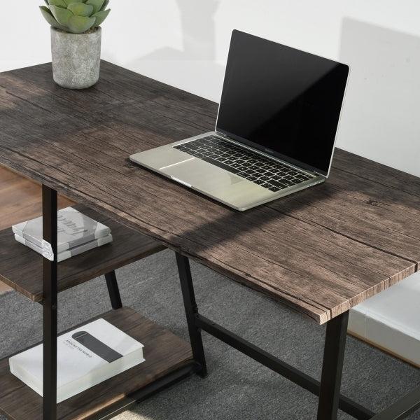 47.4"W X 19.7"D X 28.9"H Wooden Desk with 2Storage Racks - WALNUT & BLACK - Urban Living Furniture (Los Angeles, CA)