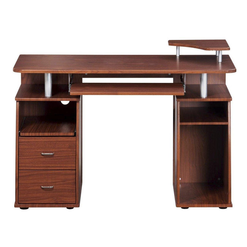 Techni Mobili Complete Computer Workstation Desk WithStorage, Mahogany - Urban Living Furniture (Los Angeles, CA)