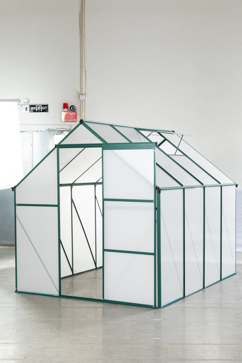 Outdoor Patio 6ft x 8ft Walk-in Polycarbonate Greenhouse with Window and Aluminum Base - Urban Living Furniture (Los Angeles, CA)