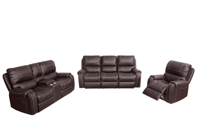 Faux Leather Reclining Sofa Couch Single Chair for Living Room Brown - Urban Living Furniture (Los Angeles, CA)