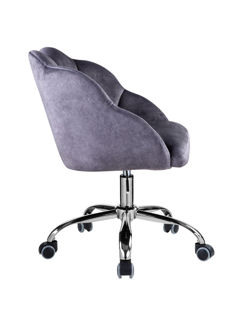 ACME Rowse Office Chair in Dark Gray Velvet & Chrome Finish OF00118 - Urban Living Furniture (Los Angeles, CA)