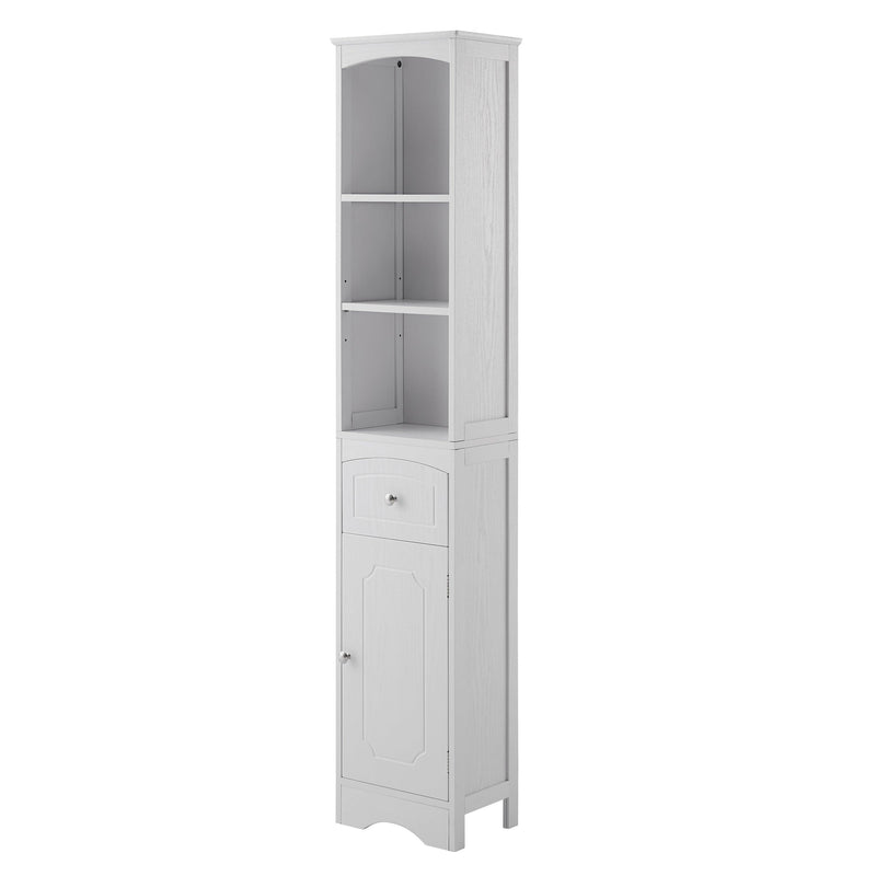 Tall Bathroom Cabinet, FreestandingStorage Cabinet with Drawer, MDF Board, Adjustable Shelf, White - Urban Living Furniture (Los Angeles, CA)