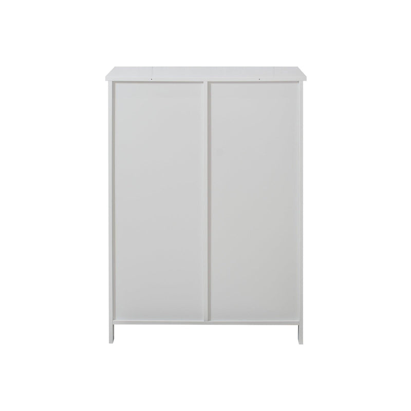 White Bathroom FloorStorage Cabinet, Wooden FreestandingStorage Cabinet, SideStorage Organizer with 1 Cupboard and 3 Drawers - Urban Living Furniture (Los Angeles, CA)