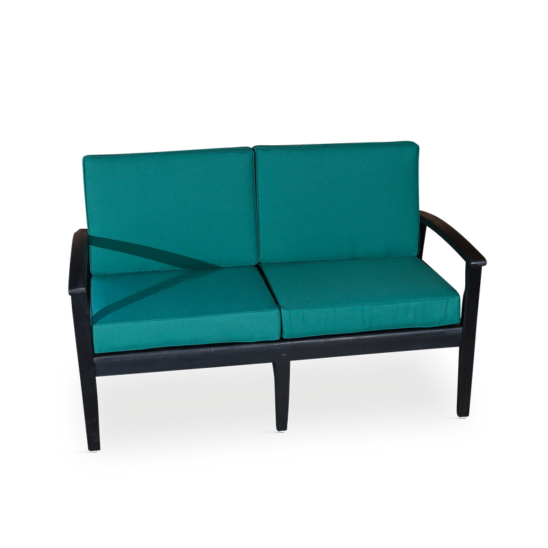 Eucalyptus Loveseat with Cushions, Espresso Finish, Dark Green Cushions - Urban Living Furniture (Los Angeles, CA)