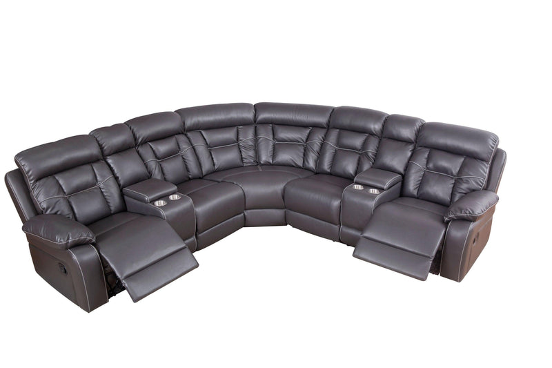 Faux Leather Reclining Sofa Grey - Urban Living Furniture (Los Angeles, CA)